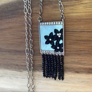 Mother of Pearl Botanical Long Necklace